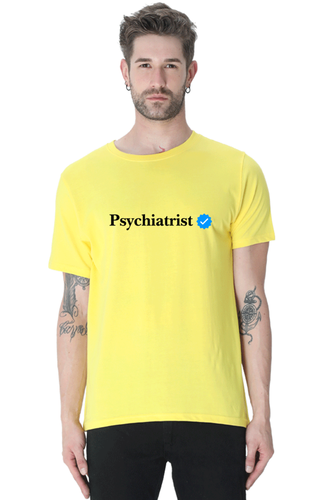 Psychiatrist Men's T-shirt (Black)- Verified Collection